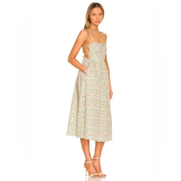 FOR LOVE AND LEMONS Raleigh Floral Midi Dress Size Small - Picture 5 of 15